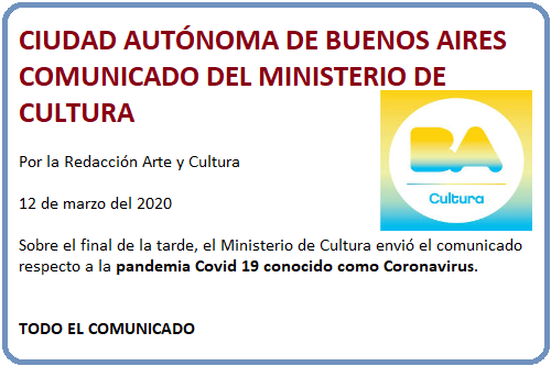 COMUNICADO CULTURA